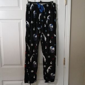 Property of Bottoms Out Unisex Black Polar Bear Pajama Lounge Pants Sz S NWOT